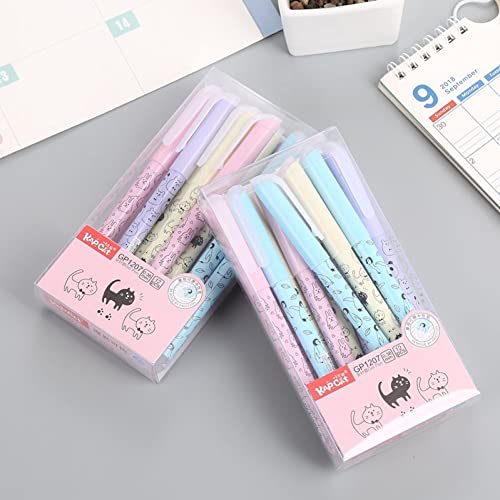 8 Teile/Satz Tier Nette Katze Löschbare Gel Stift 0.38mm Waschbar Magische Gelstifte Blaue Tinte Nachfüllen Office Liefert Schulpapier von Bemvp