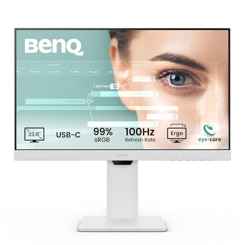BenQ GW2486TC 23.8“ IPS 1080p Home-Office-Monitor, FHD, USB-C (65W Leistung),100 Hz, Eye-Care, Ergo-Design, USB-Hub, Daisy Chain, hohe Bildwiederholrate, 99% sRGB, HDMI, Display Port, TÜV-zertifiziert von BenQ