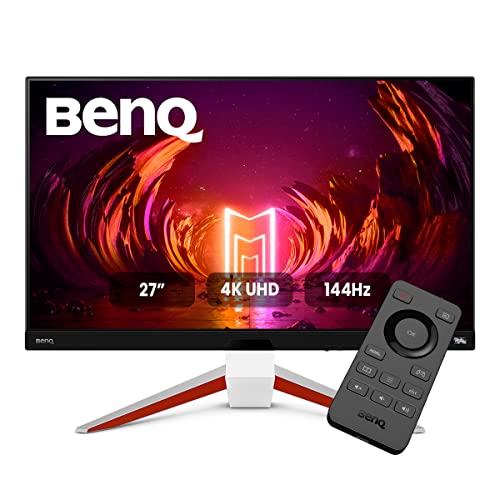 BenQ MOBIUZ EX2710U 4K Gaming Monitor (27 Zoll, IPS, 144 Hz, 1ms, HDR 600, HDMI 2.1, 48 Gbps volle Bandbreite, VRR kompatibel für PS5, Fernbedienung), Weiß von BenQ