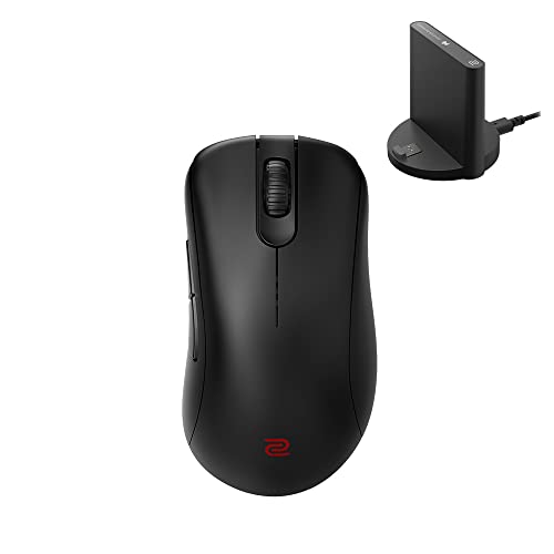 BenQ - Zowie EC1-CW Kabellose Ergonomische Esports Gaming Maus, Verbesserter Empfänger, Mausrad mit 24 Stufen, Ohne Treiber, Große Ausführung, Schwarz von BenQ