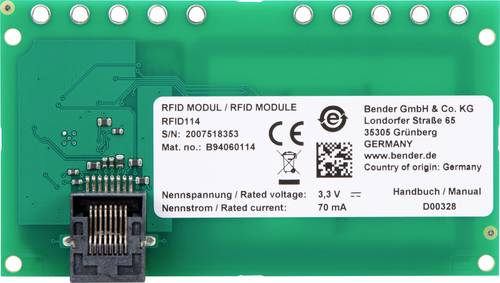 Bender RFID114 without LEDs eMobility RFID-Karten-Leser 80A von Bender