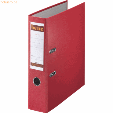 Bene Ordner A4 Kunststoff 80mm rot Bene Ordner A4 Kunststoff 80mm rot von Bene