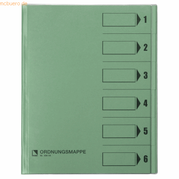Bene Ordnungsmappe 83600GN DIN A4 6 Fächer grün Bene Ordnungsmappe 83600GN DIN A4 6 Fächer grün von Bene