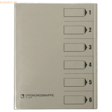 Bene Ordnungsmappe 83600GR DIN A4 6 Fächer grau Bene Ordnungsmappe 83600GR DIN A4 6 Fächer grau von Bene