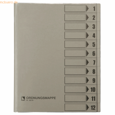 Bene Ordnungsmappe 83800GR DIN A4 12 Fächer grau Bene Ordnungsmappe 83800GR DIN A4 12 Fächer grau von Bene