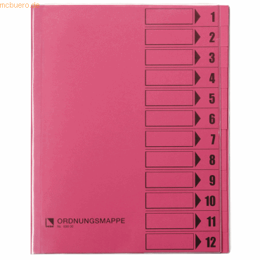 Bene Ordnungsmappe 83800RS DIN A4 12 Fächer rosa Bene Ordnungsmappe 83800RS DIN A4 12 Fächer rosa von Bene