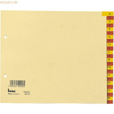 Bene Register A4 Karton A-Z 24-teilig chamois Bene Register A4 Karton A-Z 24-teilig chamois von Bene