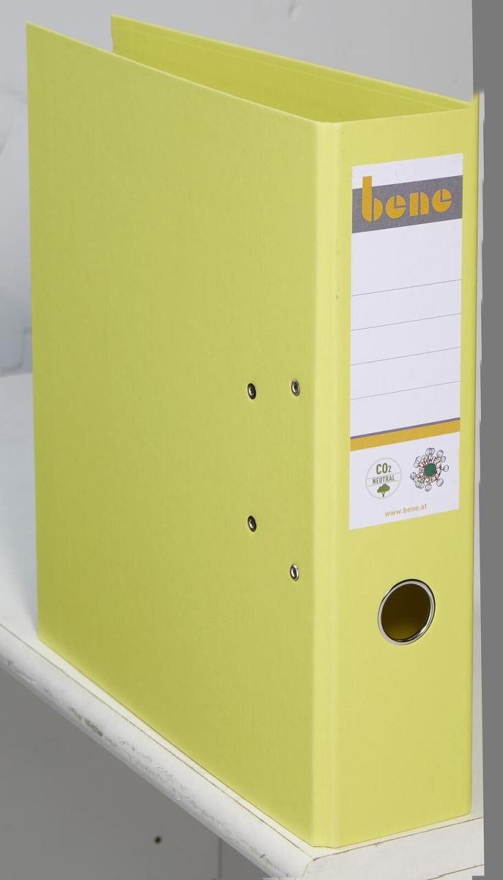 bene Ordner Rückenbreite 8 cm DIN A4 Karton gelb von Bene