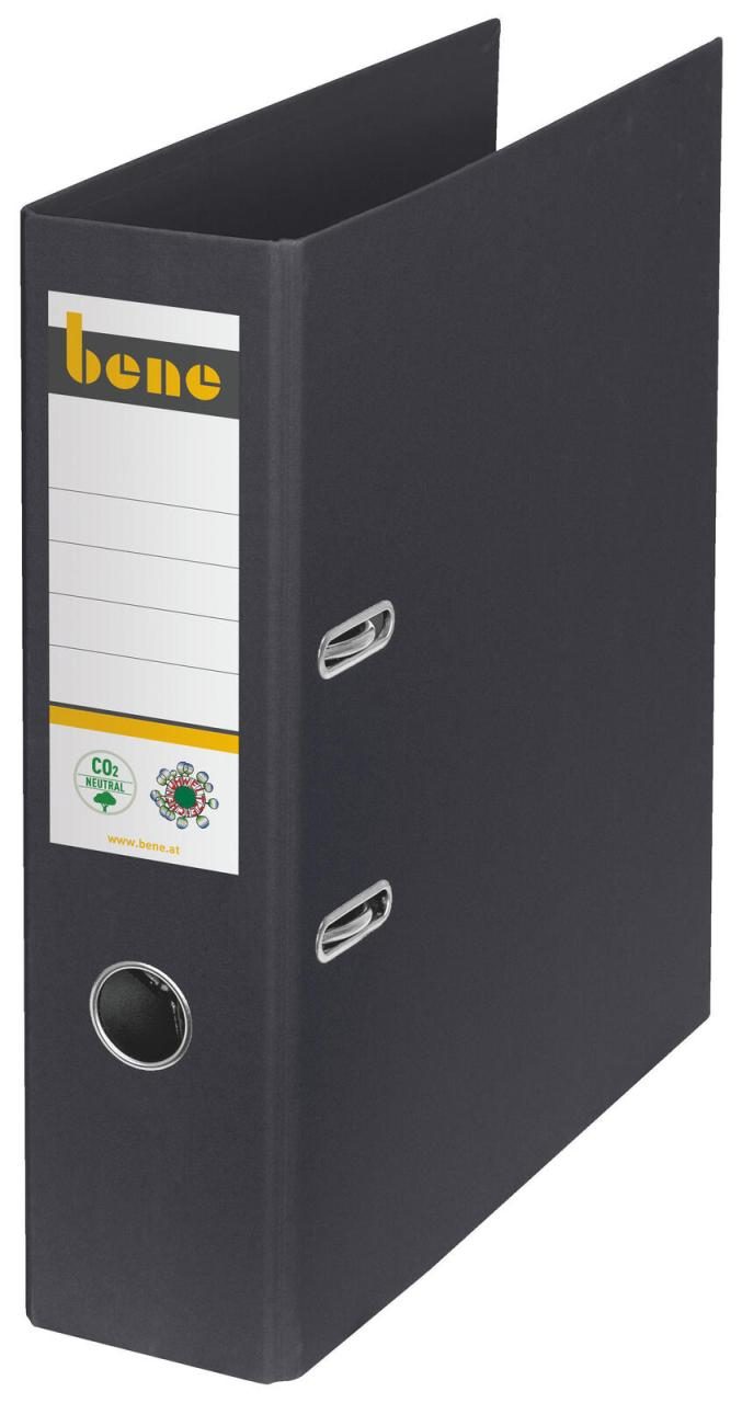 bene Ordner 8 cm DIN A4 Karton schwarz von Bene