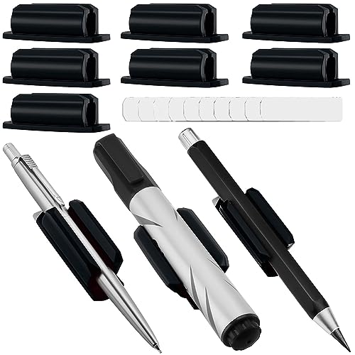 Benefischl 10PCS Stifthalter für Schreibtisch und Andere Oberflächen mit 10 Zusätzlichen Klebepads Stifthalter Stiftablagen Schwarz von Benefischl