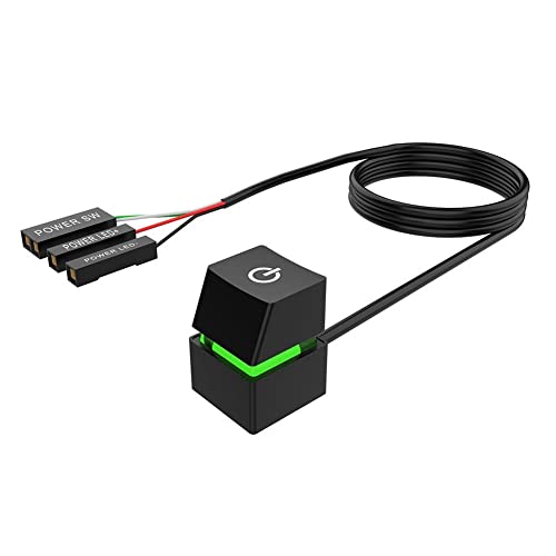 Benefischl Tragbarer On/Off PC Power Button Switch Kabel Desktop Computer Switches Verlängerung für 400 cm Licht Grün von Benefischl