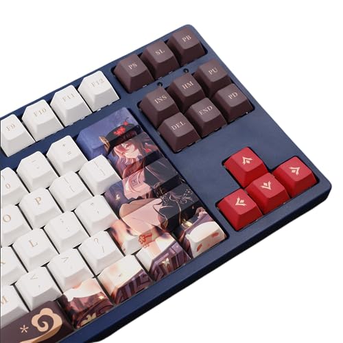Benemate 104 + 33 Tastenkappen-Set, Genshin Impact Tutao, 5-seitige Farbstoff-Sublimation PBT-Tastenkappen, Cherry Profile Custom Keycaps für DIY Cherry MX Mechanische Gaming-Tastaturen von Benemate