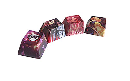 Benemate 4 Tastenkappen-Set, 5-seitige farbstoffsubbed PBT Tastenkappen, R4 Tastenkappen, DIY OEM Tastenkappen für Gaming mechanische Tastatur, Demon Slayer von Benemate