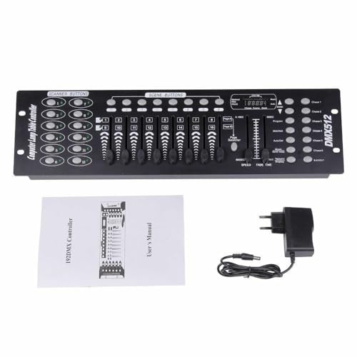 DMX 512 Controller Konsole, 192 Kanäle DJ Licht Controller Konsole MINI DMX-Controller DMX-Lichtpult für Party DJ Disco Moving Head Licht Bühnen Lampe Operator Ausrüstung (Schwarz) von Benessit