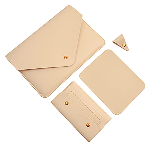 Benfan Laptophülle 35.6 cm (14 Zoll), kompatibel mit MacBook Pro 14, altes MacBook Air 13 2010–2017, altes MacBook Pro 13 2012–2015, Mauspad und Kabel-Organizer, Farbe: Beige. E von Benfan