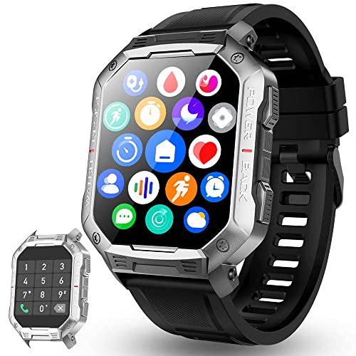 Smartwatch Herren mit Telefonfunktion,1.83 Zoll HD Voll Touchscreen Armbanduhr Herren Smartwatch mit fitness tracker, IP67 Wasserdicht Armbanduhr Sportuhr Stoppuhr Schlafmonitor Kalorien Android iOS von Bengux