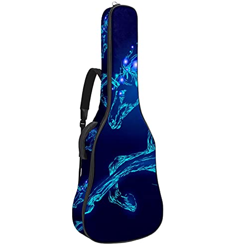 Gitarren-Gigbag Gitarren-Rucksack mit verstellbarem Schultergurt, Gitarrentasche für unter 42 Zoll Bass Konstellation Einhorn von Bennigiry
