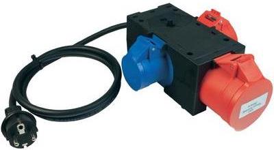 Benning Messadapter [ Schutzkontakt-Stecker - CEE-Cara-Kupplung, CEE-Kupplung] 3-fach CEE Messadapter Rot, Blau (044147) von Benning