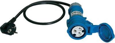 Benning Messadapter [ Schutzkontakt-Stecker - CEE-Cara-Kupplung] Messadapter 32 A CEE - 3-polig Blau (044144) von Benning