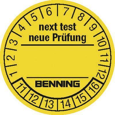 Benning Prüfplaketten 300 St. für Gerätetester 756212 (Ø) 30 mm Nächste Prüfung (756212) von Benning