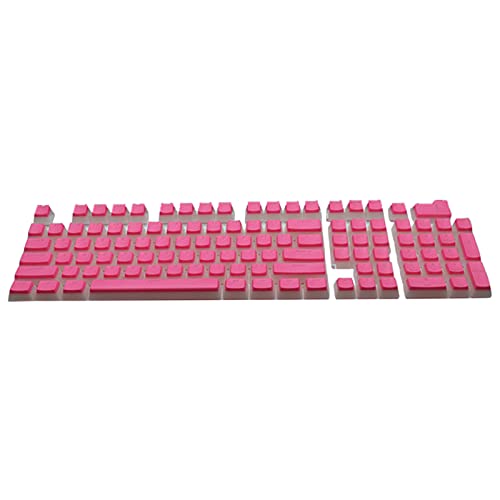 Benoon Ersatz-Tastenkappen für mechanische Spiel-Tastatur, 104 Stück/Set, schöne zweifarbige Pudding-Form, verschleißfest, PBT-Tastaturkappen für PC – Pink von Benoon