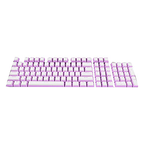 Benoon Ersatz-Tastenkappen für mechanische Spiel-Tastatur, 104 Stück/Set, zwei Farben, universelle PBT, verschleißfest, mechanische Tastaturen für Computer – Weiß Pink von Benoon