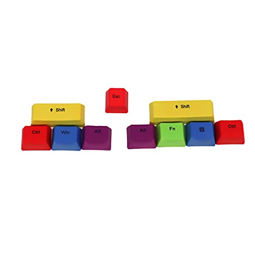 Benoon Ersatz-Tastenkappen für mechanische Spieltastatur, 1 Set Tastatur-Tastenkappen, bunt, Farbsublimation, PBT Universal WASD Mechanische Tastenkappen für Computer-Zubehör – B von Benoon