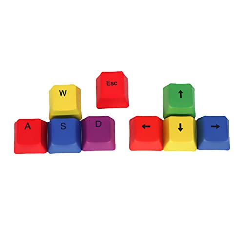 Benoon Ersatz-Tastenkappen für mechanische Spieltastatur, 1 Set Tastatur-Tastenkappen, bunte Farbsublimation, PBT, universelle WASD, mechanische Tastaturkappen für Computer-Zubehör – A von Benoon