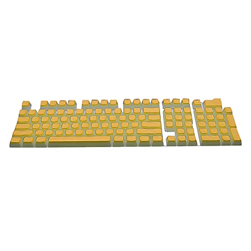 Benoon Ersatz-Tastenkappen für mechanische Spieltastatur, 108 Stück, verschleißfeste Mini-Hintergrundbeleuchtung PBT-Tastenkappen für mechanische Tastaturen – Gelb von Benoon