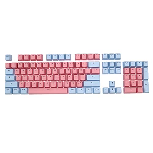 Benoon Ersatz-Tastenkappen für mechanische Spieltastatur, 87 Tasten, Kontrastfarbe, Hintergrundbeleuchtung, PBT-Tastatur, Ersatz-Tastenkappen für PC / Computer, Pink / Blau von Benoon