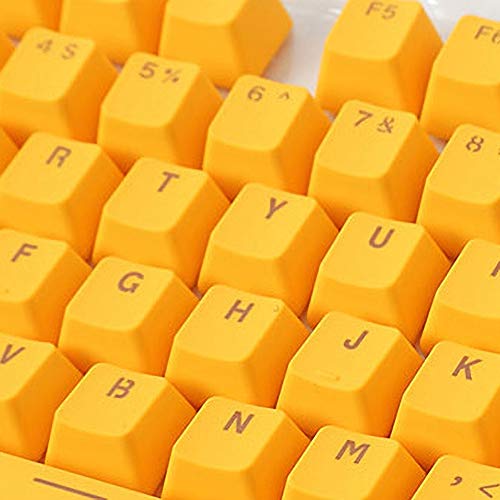 Benoon Tastenkappen, 106 Tasten PBT-Hintergrundkappen Mit Einfarbiger Hintergrundbeleuchtung Für Mechanische Tastatur Gelb von Benoon