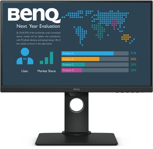 BenQ Business BL2480T - LED-Monitor - 60.5 cm (23.8) - 1920 x 1080 Full HD (1080p) - IPS - 250 cd/m² - 1000:1 - 5 ms - HDMI, VGA, DisplayPort - Lautsprecher - Schwarz [Energieklasse E] von Benq
