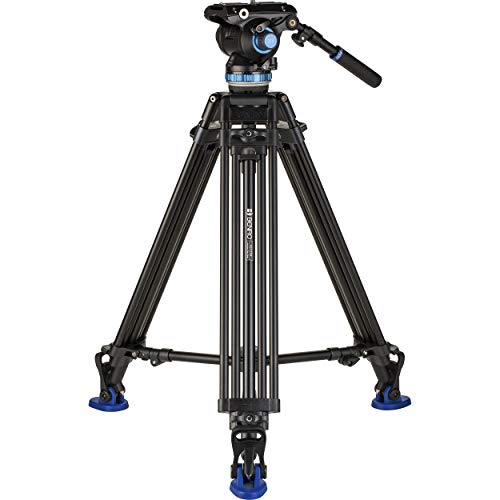 Benro A673TM Dual Stage Aluminium Video Stativ S8PRO Kopf – 75 mm Schüssel, 3-Bein-Abschnitte, Drehhebelverschluss, Schwarz von Benro