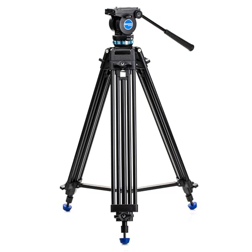 Benro KH25P Video Tripod with Head, 5kg Payload, Continuous Pan Drag, Anti-Rotation Camera Plate, max Height 73.5cm von Benro