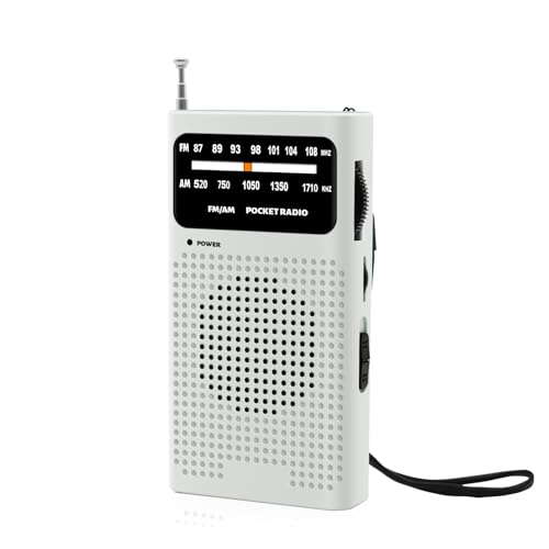 Benss Kleine Radios Tragbares AM FM, Transistorradios 2 AA batteriebetrieben mit bestem Empfang, Radio mit Lautsprecher- und Kopfhöreranschluss, Taschenradio für Innen-, Außen- und Notfälle (weiß) von Benss