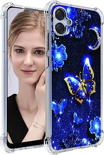Bereajoy Schutzhülle für Samsung Galaxy A04e, Galaxy A04e 4G, PU-Weichgummi, vier Ecken, verstärkte Anti-Fall-Handyhülle für Samsung Galaxy A04e (Schmetterling) von Bereajoy