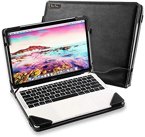 Berfea Hülle für Lenovo IdeaPad 15 S540 S340 330S 530S 720S 15,6 Laptop PU Leder Tasche Notebook PC Sleeve Stand Schutzfolie von Berfea