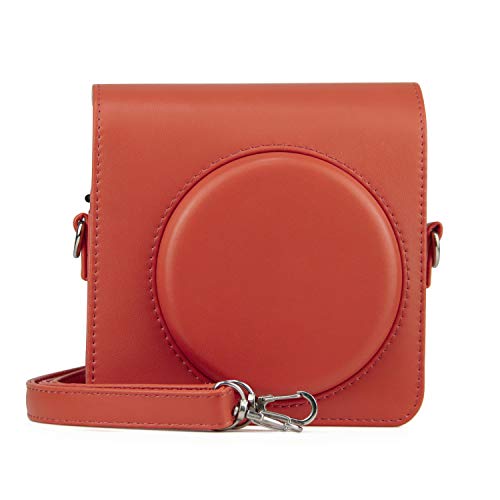 Berfea Retro Schutzhülle Portable Cover Kompatibel mit Fujifilm Instax SQ1 Sofortbildkamera mit verstellbarem Schultergurt (Orange) von Berfea