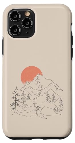 Hülle für iPhone 11 Pro Retro Berg Himmel und See Beige von Berge Designs & Geschenkideen