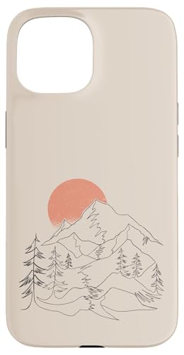 Hülle für iPhone 15 Retro Berg Himmel und See Beige Hülle für iPhone 15 Retro Berg Himmel und See Beige von Berge Designs & Geschenkideen