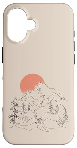 Hülle für iPhone 16 Retro Berg Himmel und See Beige Hülle für iPhone 16 Retro Berg Himmel und See Beige von Berge Designs & Geschenkideen