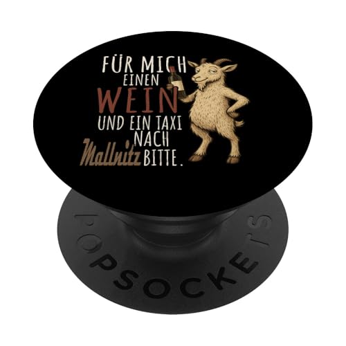 Ein Wein und ein Taxi nach Mallnitz Wandern Kärnten PopSockets Klebender PopGrip von Bergliebe Shirt Wanderlust Hüttengaudi Österreich