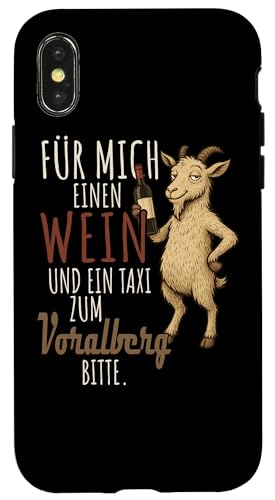 Ein Wein und ein Taxi zum Voralberg Wandern Berge Hülle für iPhone X/XS Ein Wein und ein Taxi zum Voralberg Wandern Berge Hülle für iPhone X/XS von Bergliebe Shirt Wanderlust Hüttengaudi Österreich