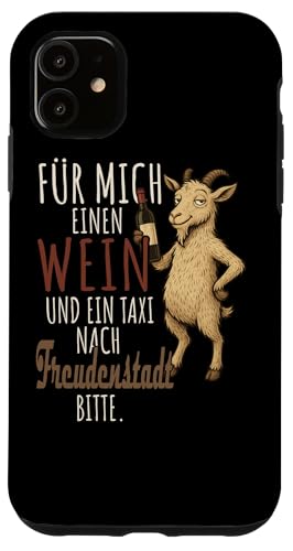 Ein Wein und ein Taxi nach Freudenstadt Wandern Schwarzwald Hülle für iPhone 11 von Bergliebe Shirt Wanderlust Hüttengaudi Schwarzwald