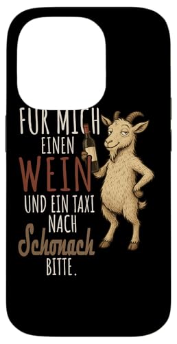 Ein Wein und ein Taxi nach Schonach Wandern Schwarzwald Hülle für iPhone 14 Pro von Bergliebe Shirt Wanderlust Hüttengaudi Schwarzwald