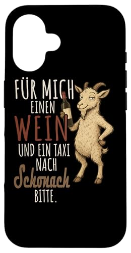 Ein Wein und ein Taxi nach Schonach Wandern Schwarzwald Hülle für iPhone 16 von Bergliebe Shirt Wanderlust Hüttengaudi Schwarzwald