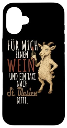 Ein Wein und ein Taxi nach St. Blasien Wandern Schwarzwald Hülle für iPhone 16 Plus von Bergliebe Shirt Wanderlust Hüttengaudi Schwarzwald