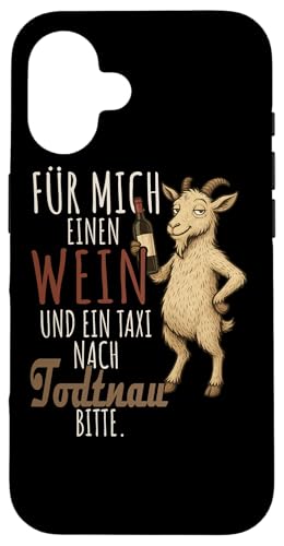 Ein Wein und ein Taxi nach Todtnau Wandern Schwarzwald Hülle für iPhone 16 von Bergliebe Shirt Wanderlust Hüttengaudi Schwarzwald