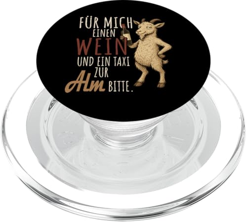 Ein Wein und ein Taxi zur Alm Wandern Alpen PopSockets PopGrip für MagSafe Ein Wein und ein Taxi zur Alm Wandern Alpen PopSockets PopGrip für MagSafe von Bergliebe Shirt Wanderlust Hüttengaudi Schwarzwald