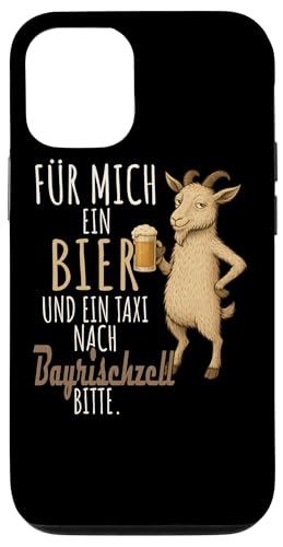 Ein Wein und ein Taxi nach Bayrischzell Wanderlust Berge Hülle für iPhone 12/12 Pro von Bergliebe Shirt Wanderlust Hüttengaudi Wandern